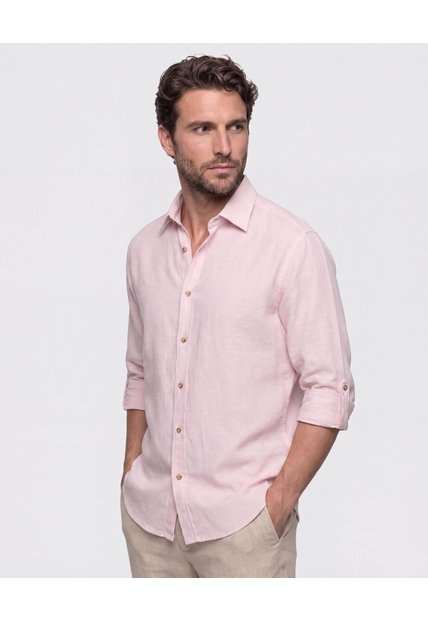 Camisa Unicolor Manga Larga Para Hombre  Para Hombre Negro Patprimo