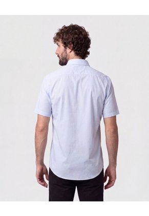 Camisa Manga Corta Con Microtextura Para Hombre Azul Patprimo