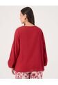 Blusa Bordada Con Cordon   Para Mujer Rojo Patprimo de Patprimo