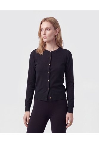 Cárdigan Clásico Con Botones Frontales  Para Mujer Negro Patprimo Patprimo