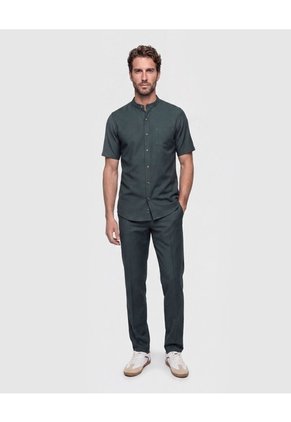 Camisa Cuello Neru Manga Corta Hombre Para Hombre Negro Patprimo