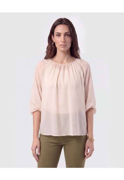 Blusa Cuello Recogido Transparente Mujer  Para Mujer Negro Patprimo