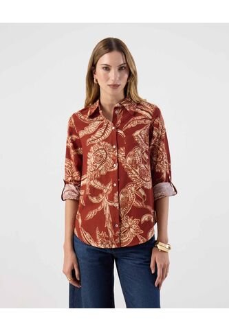 Camisa  Para Mujer Manga Larga Color Naranja Marca Patprimo #30010732 Patprimo