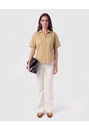 Camisa Corta Doble Bolsillo Mujer Para Mujer Negro Patprimo