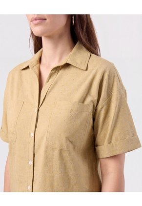 Camisa Corta Doble Bolsillo Mujer Para Mujer Negro Patprimo