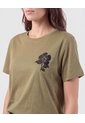 Camiseta Con Bordado Floral Para Mujer  Para Mujer Negro Patprimo de Patprimo