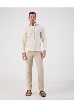 Camisa Guayabera Para Hombre M/L Color Crema Marca Patprimo #44030401