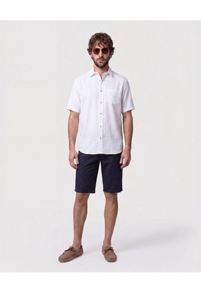 Camisa Manga Corta Texturizada   Para Hombre Blanco Patprimo