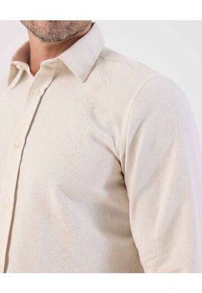 Camisa Guayabera Para Hombre M/L Color Crema Marca Patprimo #44030401