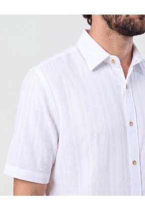 Camisa Manga Corta Texturizada   Para Hombre Blanco Patprimo