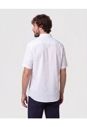 Camisa Manga Corta Texturizada   Para Hombre Blanco Patprimo