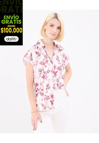 Camisa Para Mujer Manga Corta Color Crema Marca Patprimo #30010711 Patprimo