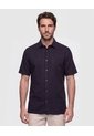 Camisa Manga Corta Texturizada Para Hombre  Para Hombre Negro Patprimo de Patprimo