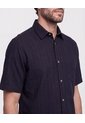 Camisa Manga Corta Texturizada Para Hombre  Para Hombre Negro Patprimo de Patprimo