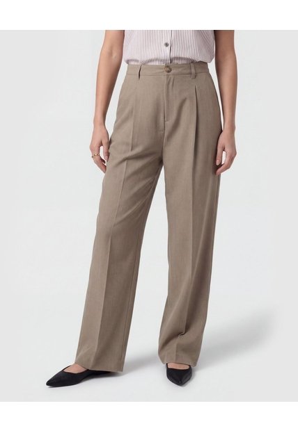 Pantalón Sastrero Con Pliegues Mujer  Para Mujer Negro Patprimo