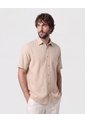Camisa Manga Corta Texturizada   Para Hombre Café Patprimo de Patprimo