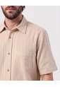 Camisa Manga Corta Texturizada   Para Hombre Café Patprimo de Patprimo