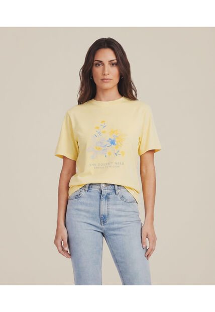 Camiseta  Para Mujer Manga Corta Moda Color Amarillo Marca Patprimo #30098509