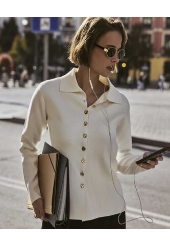 Saco  Para Mujer Cardigan Color Crudo Marca Patprimo #30330684 Patprimo