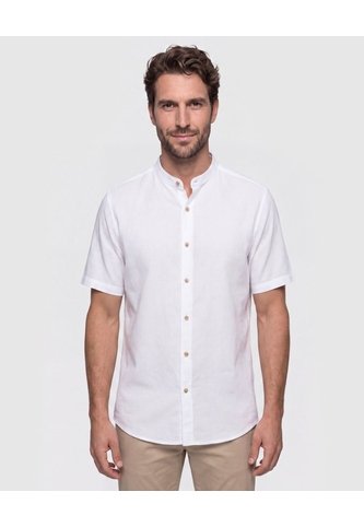 Camisa Cuello Mao Unicolor Para Hombre  Para Hombre Negro Patprimo Patprimo