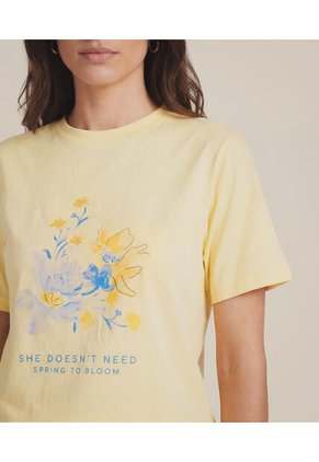 Camiseta  Para Mujer Manga Corta Moda Color Amarillo Marca Patprimo #30098509