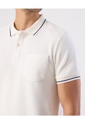 Polo  Para Hombre M/L Cuello Tejido Con Bolsillo Color Crema Marca Patprimo #44117315
