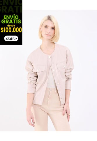 Chaqueta Para Mujer Pu Color Beige Marca Patprimo #30080575 Patprimo