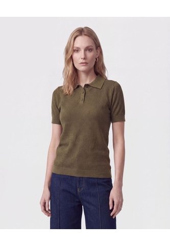 Polo Manga Corta Cuello Tejido Para Mujer  Para Mujer Negro Patprimo Patprimo