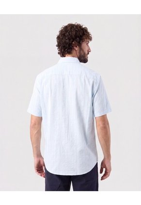 Camisa Manga Corta Texturizada Para Hombre Azul Patprimo