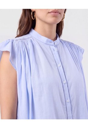 Blusa Cuello Alto Con Vuelos Mujer  Para Mujer Negro Patprimo