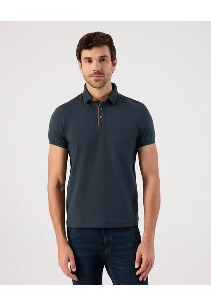 Polo Slim Fit Con Detalles En Contraste  Para Hombre Verde Patprimo