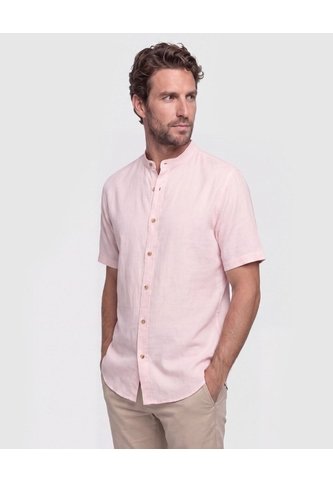 Camisa Cuello Mao Unicolor Para Hombre  Para Hombre Negro Patprimo Patprimo
