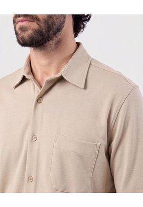 Camisa Manga Corta Con Bolsillo Para Hombre Café Patprimo