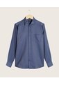 Camisa Para Hombre Manga Larga Sin Bolsillo Cuello Italiano Color Azul Rey Marca Patprimo #44012575 de Patprimo