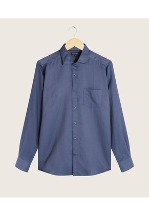 Camisa Para Hombre Manga Larga Sin Bolsillo Cuello Italiano Color Azul Rey Marca Patprimo #44012575