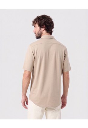 Camisa Manga Corta Con Bolsillo Para Hombre Café Patprimo