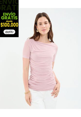 Camiseta Para Mujer Manga Corta Cuello Redondo Color Rosa Marca Patprimo #30093758 Patprimo