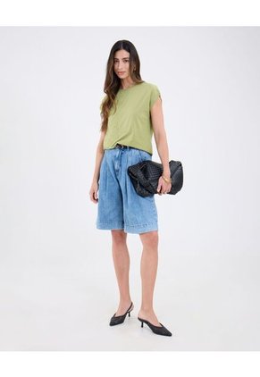 Camiseta Para Mujer Manga Corta Cuello Redondo Color Verde Marca Patprimo #30093761