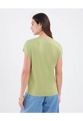 Camiseta Para Mujer Manga Corta Cuello Redondo Color Verde Marca Patprimo #30093761