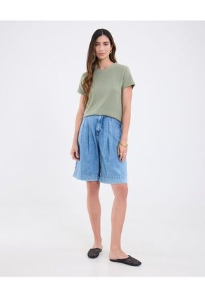 Camiseta Para Mujer Manga Corta Cuello Redondo Color Verde Marca Patprimo #30093790