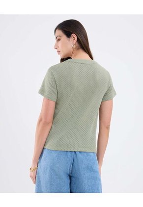 Camiseta Para Mujer Manga Corta Cuello Redondo Color Verde Marca Patprimo #30093790