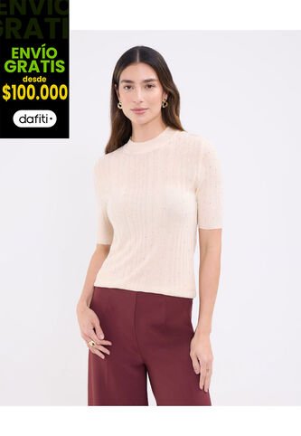 Saco Para Mujer Cuello Redondo Color Beige Marca Patprimo #30330622 Patprimo