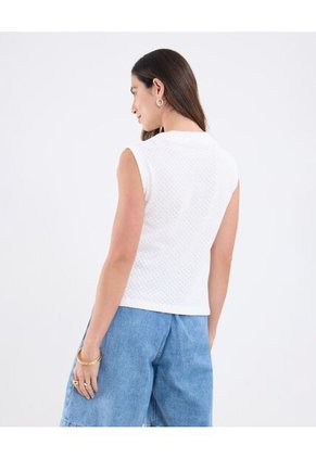 Camiseta Para Mujer Manga Sisa Cuello Redondo Color Blanco Marca Patprimo #30093789