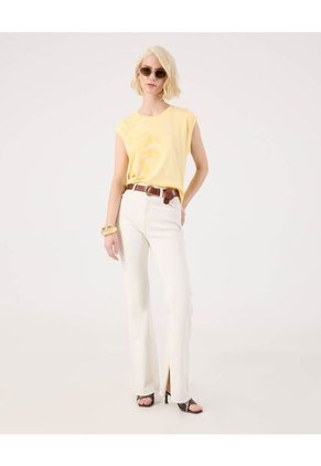 Camiseta Para Mujer Manga Sisa Cuello Redondo Color Amarillo Marca Patprimo #30093814