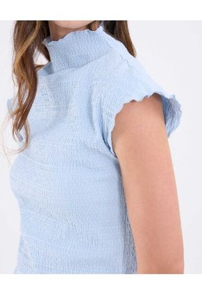 Camiseta Para Mujer Manga Corta Cuello Alto Color Azul Marca Patprimo #30093812