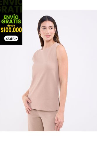 Camiseta Para Mujer Manga Sisa Cuello Redondo Color Café Marca Patprimo #30093714 Patprimo