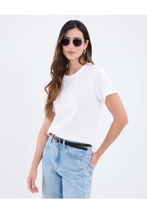 Camiseta Para Mujer Manga Sisa Cuello Redondo Color Blanco Marca Patprimo #30093816