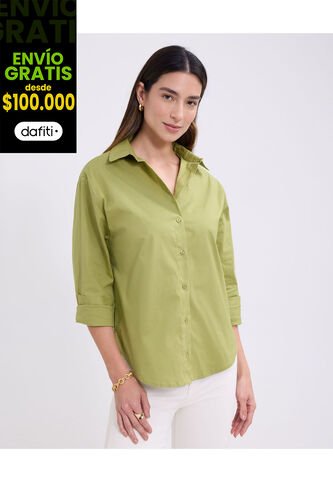 Camisa Para Mujer Manga Larga Color Verde Marca Patprimo #30010715 Patprimo