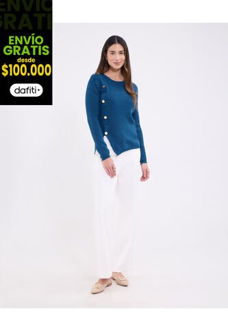 Saco Para Mujer Cuello Redondo Color Azul Marca Patprimo #30330629 Patprimo