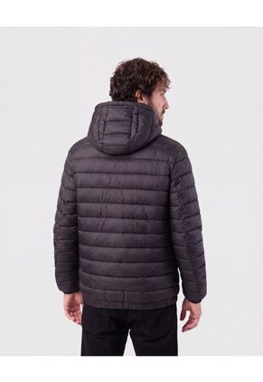 Chaqueta Acolchada Con Capota Para Hombre Negro Patprimo